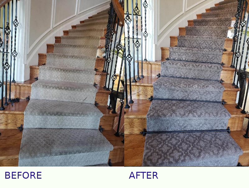 Staircase Rug Runner Installation in Philadelphia Princeton Bucks